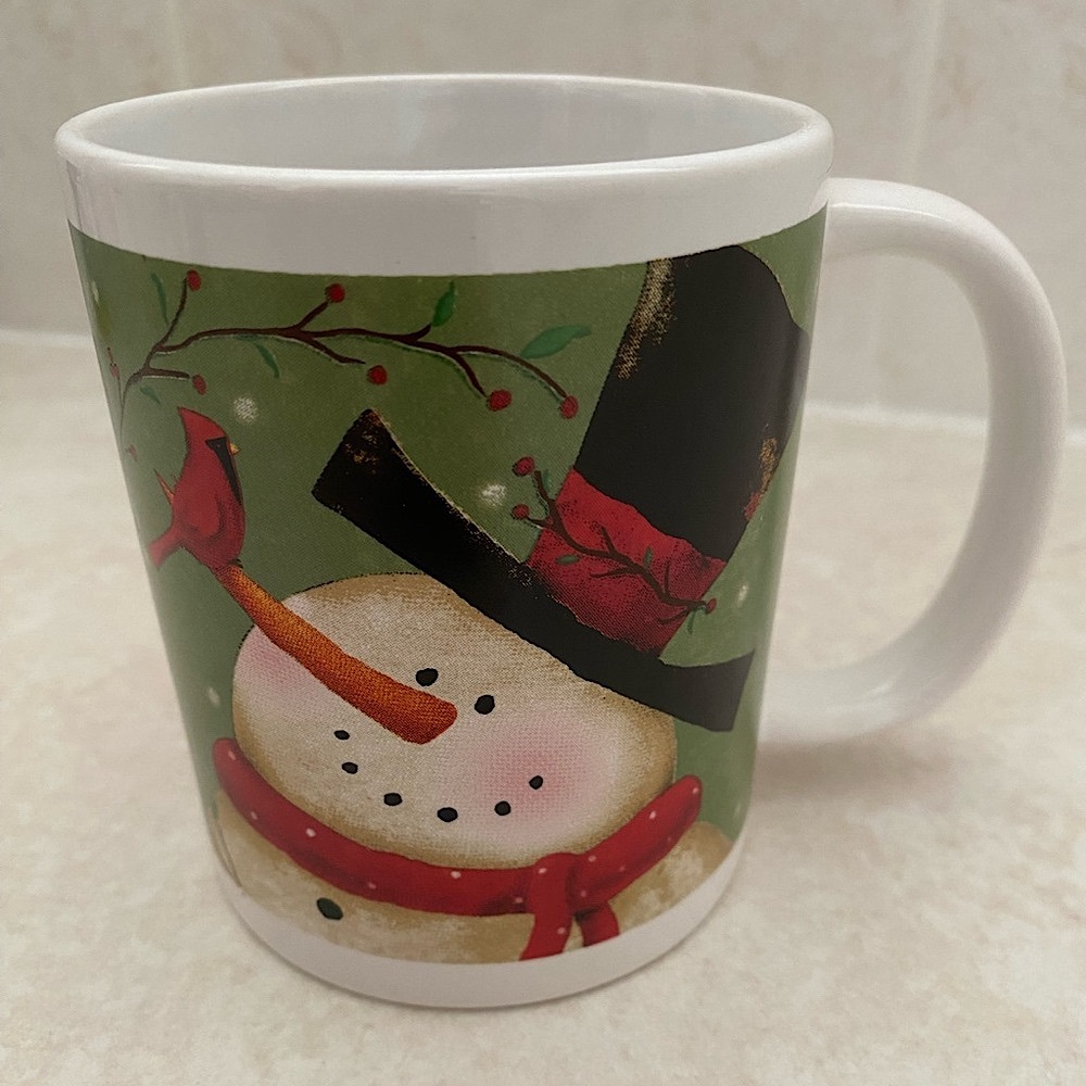 10oz White Mug w. Snowman - Great Gift Idea!